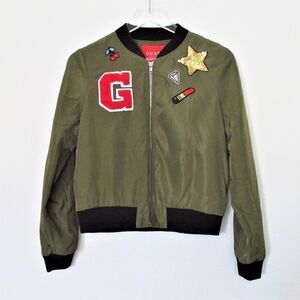 Guess Olive Green Appliqued Bomber Jacket